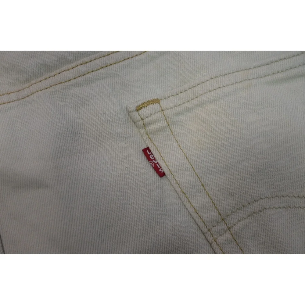 Levis 541 Athletic Taper Jeans Mens 42x32 Cream Indigo Tie Dye Denim Good